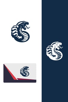 The Venomous King fighting snakes logo vector