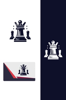 Royal Queen chess logo vector
