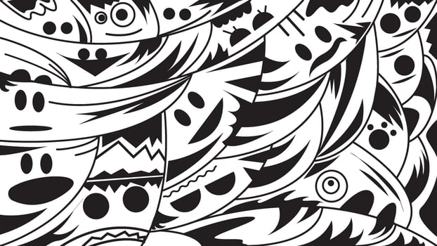 emoji expression doodle in 4k ratio vector