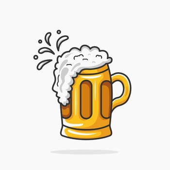 Illustration of beer drink in glass. Beer drink icon element. Beer Splash. vector