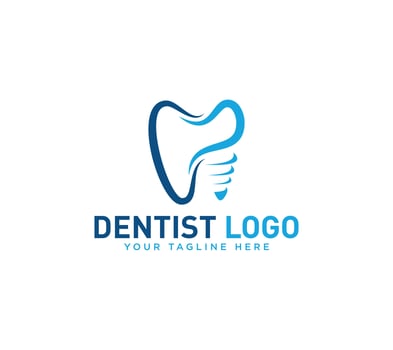 Dentist dental implants logo design vector