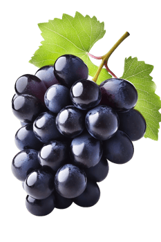 A bunch of grapes with leaves on a black background png