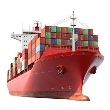 Front View of a Cargo Vessel Representing Global Shipping and Maritime Trade png