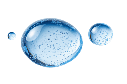 Three blue bubbles on a black background png