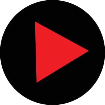 a red play button with a black background vector