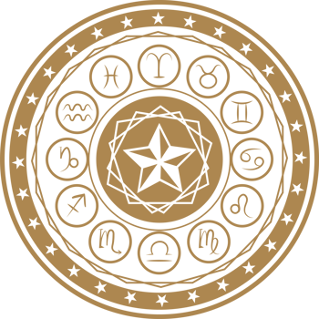 Astrological Symbols with Central Star Design png