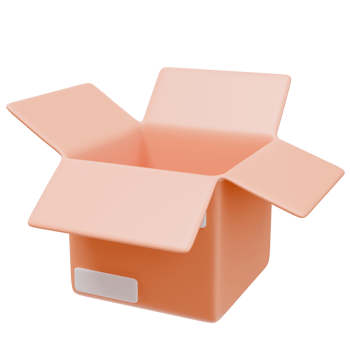 3D Icon Open Cardboard Delivery Box with Tape. Delivery Shopping Concept. 3D Illustration Design Web Mobile App png