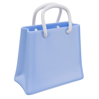 3D Rendering Blue Shopping Bag png