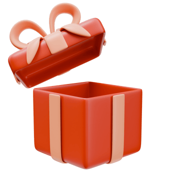 3D Rendering Open Red Gift Package with Ribbon png