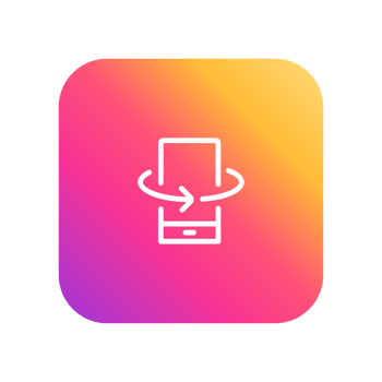 Flip Phone Icon on gradient yellow and purple color png