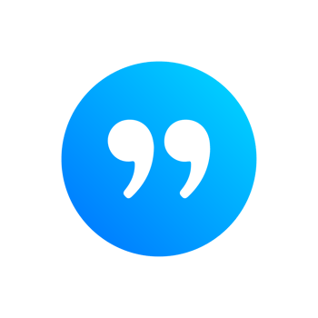 quotation mark icon on blue circle png