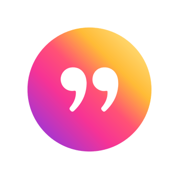 The quote icon is shown in a colorful circle flat png