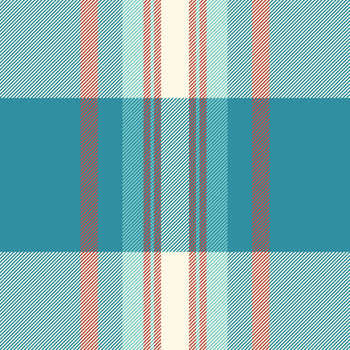 Gentle seamless textile , repetition plaid tartan pattern. Wool fabric texture check background in old lace and cyan colors. vector