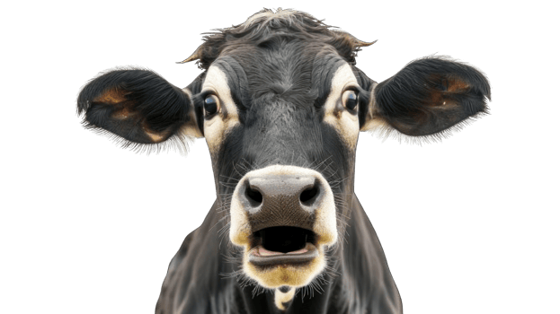 Collection of . Healthy Cute Cow, isolated on a transparency background. png