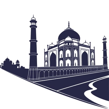 The taj mahal in india vector