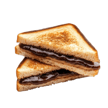 Collection of . A Toasted Sandwich with a Brown Filling, isolated on a transparency background. png