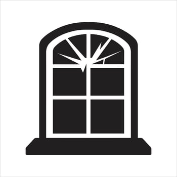 Emergency exit icon. Break the window icon vector
