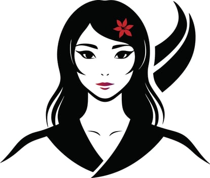 Beautiful Japanese woman Portrait vector