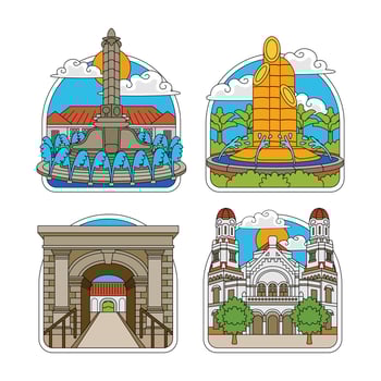 indonesia landmark of a fort marlborough etc vector