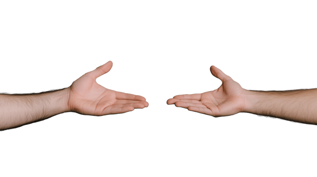 Open Hands Reaching Out for Connection on Transparent Background png