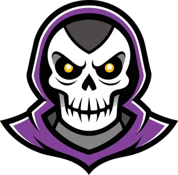 A skull with purple hoodie on it vector