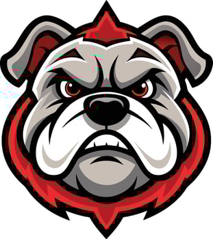 An angry bulldog mascot head vector