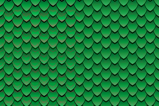 Seamless geometric pattern, snake fish, mermaid, dragon scales. Minimal abstract texture in green color, animal background for your design, cover and wallpaper vector