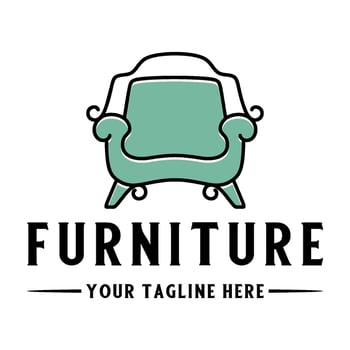 furniture logo. chair icon vintage style for your interior and furniture business. vector