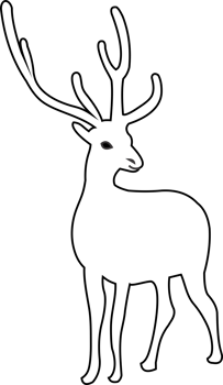 Deer jumping outline png