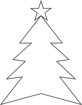 Christmas tree outline coloring star decorate png