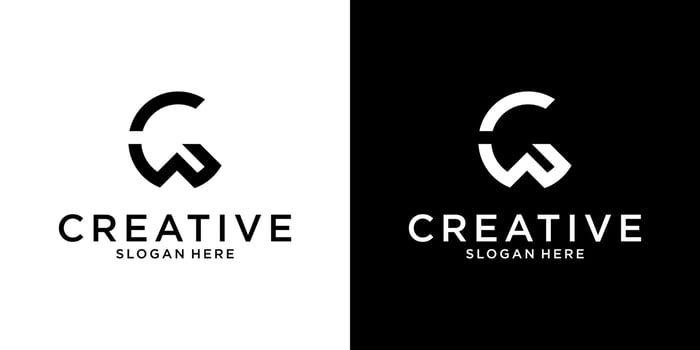 GW or WG initial letter logo design concept vector