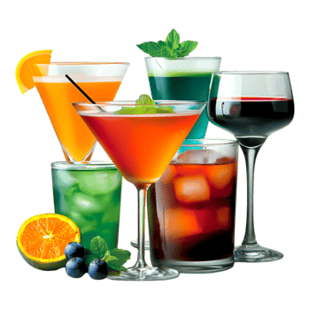 Colorful Cocktails and Refreshing Drinks png