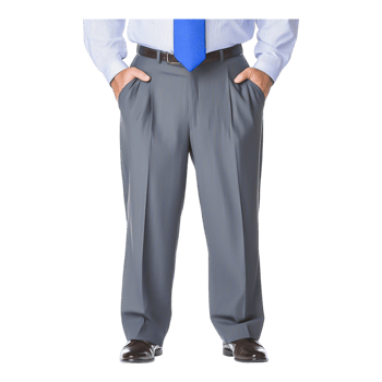 Business Attire with Gray Pants and Blue Tie for Professional Setting png