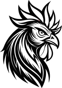 Intricate Rooster Head Design vector