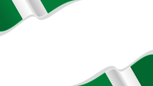 wavy Nigeria flag frame background with copy space for text. Nigeria national day vector