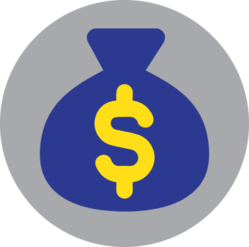 Sack with money icon png