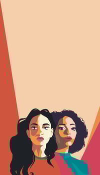vertical banner with place for text for Women's Day. The concept of woman, femininity, independence and equality. Concept of the movement for gender equality and empowerment vector