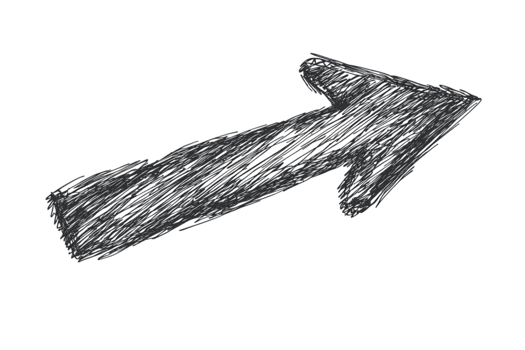 Hand drawn Dark Gray Arrow Direction Pointer Graphic Element Design Resource png