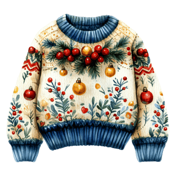 Festive Christmas Sweater Design Holiday Knitwear Winter Apparel Illustration png