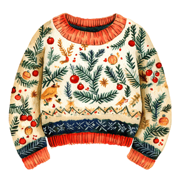Festive Christmas Sweater Holiday Knitwear Winter Apparel Design png