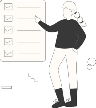 Startup Businesswoman with Checklist vector