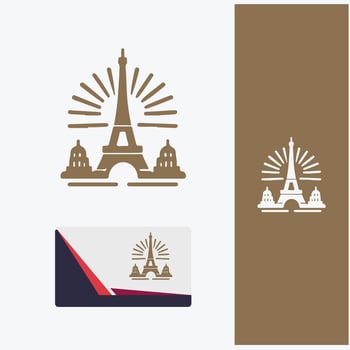 Paris Heights Design eiffel tower logo vector
