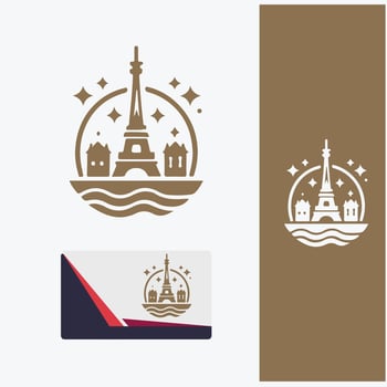 The Paris Landmark eiffel tower logo vector