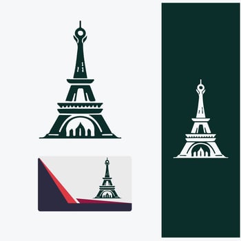 Parisian Icon eiffel tower logo vector