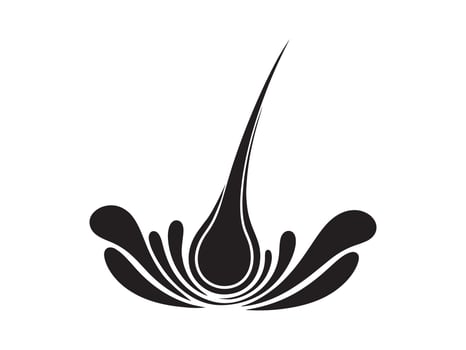 Black and White Hair Growth Symbol for Medical Use vector