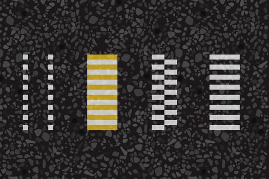 Horizontal road markings, pedestrian crossing illustration. Traffic laws, roadway signs top view. vector