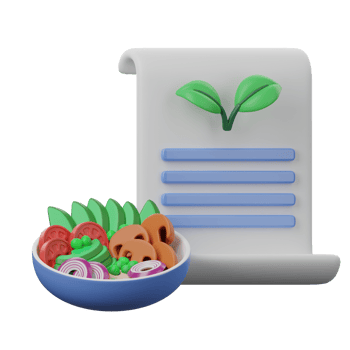 3D Food Vegan Recipe png
