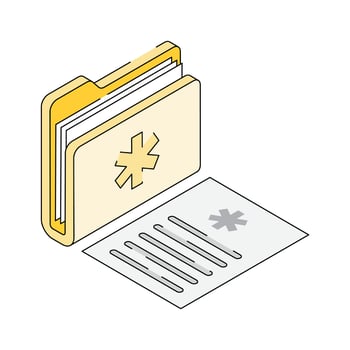 Folder containing important medical records and documents vector