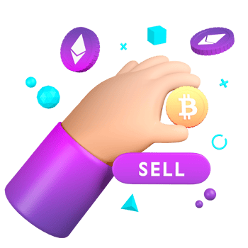 3D Sell Crypto Metaverse Bitcoin png