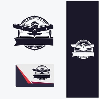 Aero Time Machine Vintage Plane Logo vector